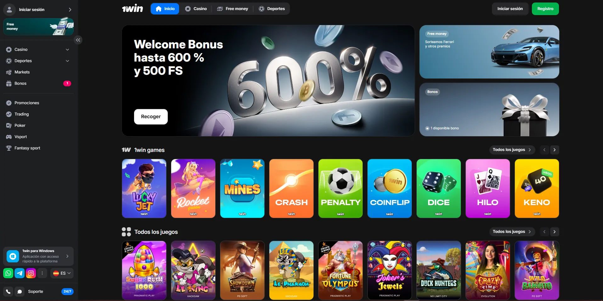 1Win descargar APK para Android